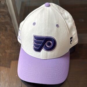 Stand up for Cancer White and Purple Flyers NHL Baseball Cap NWOT